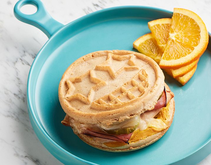 Cubano Eggoji Waffle Sandwich